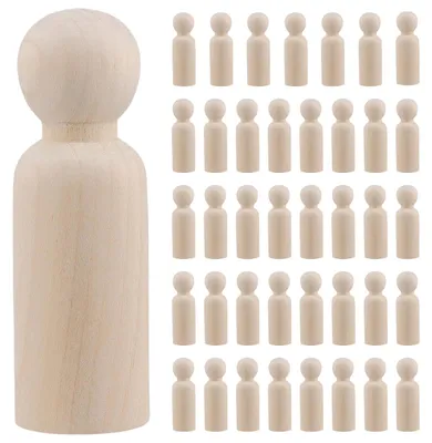 40 Holzfiguren zum Bemalen, 9 cm, für DIY-Bastelprojekte