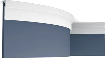Obrázek produktu pro Nástěnná lemovací lišta Orac Decor PX198F MODERN U-STEPS Dekorační lemovací lišta ohebný Podlahová lišta Stropní římsa styl moderna barva bílá 2 m