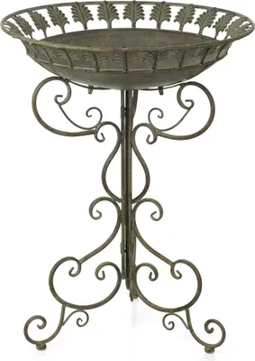 Produktbild von Moritz Vogeltränke Vogelbad Blätterkranz verzierter Standfuß Wasserschale 68,5cm Vogelbecken Wassertränke Garten frostsicher