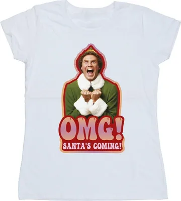 Produktbild von Elf - "Santa's Coming" T-Shirt für Damen BI19474 (M) (Weiß)