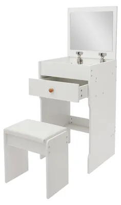 Immagine prodotto di Tavolino da trucco 3-in-1 con specchio pieghevole e sgabello