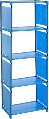 Produktbild von Bücherregal Standregal Bücherschrank Regal Wandregal Stoffregal 4 Fächer Blau