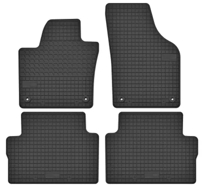 Image de Tapis de sol en caoutchouc pour Volkswagen Sharan II 2010-2022 (monospace) – 4 pièces, noirs, sur mesure