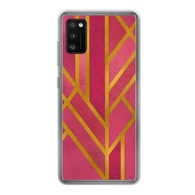 Produktbild von MuchoWow® Handyhülle Schutzhülle Hülle für Samsung Galaxy A41 Gold - Rosa - Geometrisch Silikon Softcase Handy Hülle - Mobiltelefon