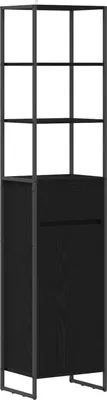 Obrázek produktu pro vidaXL Koupelnová skříňka s dvířky vzhled černého dubu 40 x 30 x 180 cm