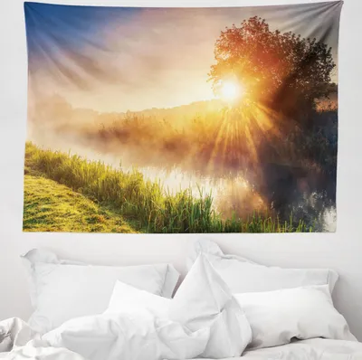Produktbild von ABAKUHAUS Bunt Wandteppich, Baum Ukraine Rural aus Weiches Mikrofaser Stoff Waschbar ohne Verblassen Digitaldruck, 150 x 110 cm, Mehrfarbig