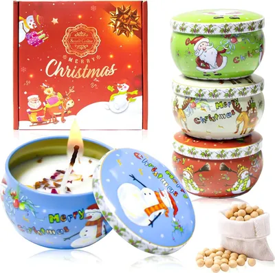 Produktbild von Natürliche Duftkerzen Set für Weihnachten - 4 Stück