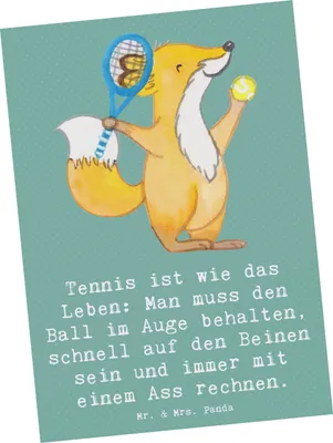 Produktbild von Mr. & Mrs. Panda Postkarte Tennis Lebensweisheit - Meeresbrise - Geschenk, Doppel, Postkarten, Sportler, Ansichtskarte, Ass rechnen, Ball, einzelkarte, Sportart, spielen