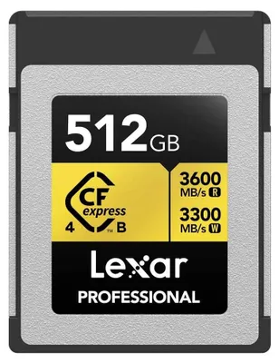 Image de LEXAR Carte CFexpress Pro Gold Type B 4.0 Series 512 Go 3600R/3300W