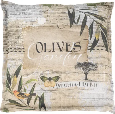 Produktbild von Hockerauflage - Beige - 50 x 50 cm - Olive - mit Stehsaum