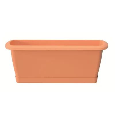 Obrázok produktu pre Terakotový plastový balkónový kvetináč 59x18,4 cm s podstavcom Espana