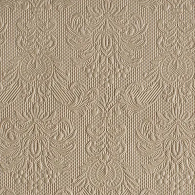 Produktbild von Servietten Papier 25x25cm 3-lagig Elegance geprägt 15 Stück Taupe