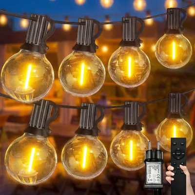 LED-Lichterkette 10 m, 20+2 G40, warmweiß, dimmbar, IP44