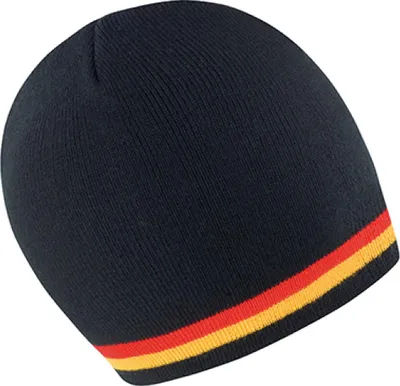 Produktbild von Result Winter Essentials R368X | National Beanie Wintermütze - Farbe: Black/Red/Gold - Größe: One Size