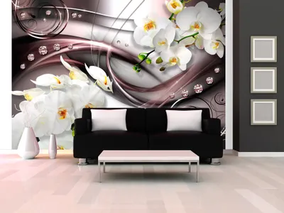 Produktbild von Vlies Fototapete 350x256 cm Tapeten Wandtapete XXL Orchidee Blumen Abstrakt Diamant b-A-0150-a-d