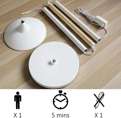 Image de Unilux PRYSKA LED-Deckenfluter weiß-buche dimmbar
