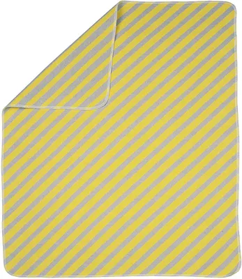 Image de FUSSENEGGER Couverture bébé rayures diagonales 70x90cm jaune