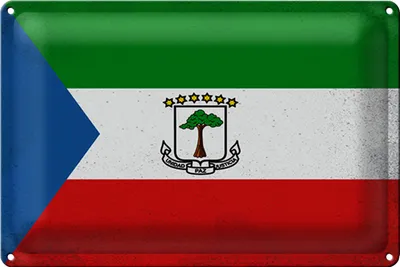 Produktbild von Blechschild Flagge Äquatorialguinea 40x30cm Flag Vintage