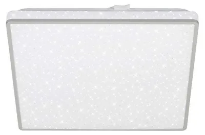 Image de BRILONER - Plafonnier LED avec ciel étoilé, Plafonnier LEDReproduction étoilé, Effet Backlighte, Plat, Lumière blanche neutre, 270x270x45 mm, chromé mat