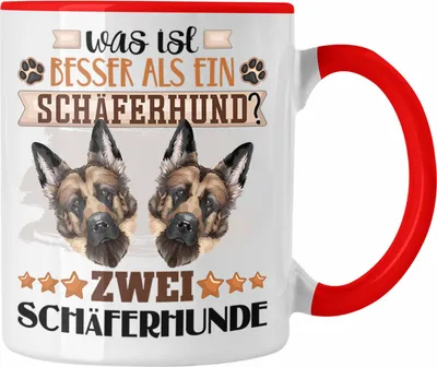 Produktbild von Trendation - Schäferhund Besitzer Tasse Geschenk Lustiger Spruch Geschenkidee Was Ist Besser Als Ein Schäferhund (Rot)
