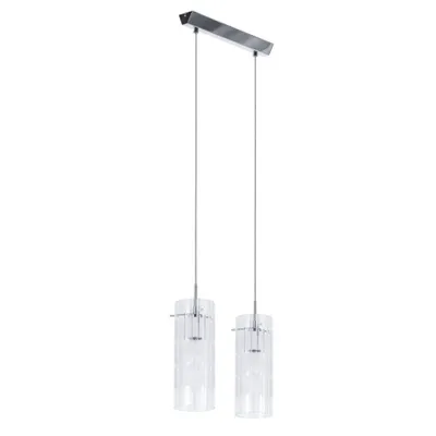 Immagine prodotto di Lampada a sospensione Max cromata 2xE27x60W in vetro, dimensioni: 120x32x10 cm, IP20, Italux