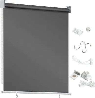 Immagine prodotto di Jiubiaz tenda verticale 140 x 240 cm tenda da sole per balcone, tenda verticale resistente ai raggi UV, protezione dal vento e privacy, in metallo e poliestere, antracite