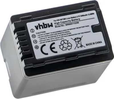 Produktbild von vhbw Akku kompatibel mit Panasonic HC-V210MGK, HC-V270, HC-V380, HC-V250EB, HC-V510 Videokamera Camcorder (3400 mAh, 3,6 V, Li-Ion) + Infochip