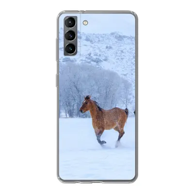 Produktbild von MuchoWow® Handyhülle Schutzhülle Hülle für Samsung Galaxy S21 Plus Pferde - Schnee - Winter Silikon Softcase Handy Hülle - Handy-Tasche