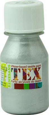 Produktbild von Renesans TEX Acrylfarbe für Textilien, Silber Metallic, 50ml