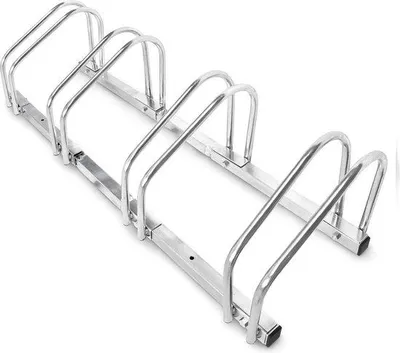 Produktbild von Famanu Fahrradständer für 4 Fahrräder - Boden- und Wandmontage - Silber