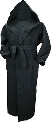 Immagine prodotto di A&R 028.50 | Robezz® Accappatoio in Waffle con cappuccio Accappatoio con cappuccio - Colore: Nero - Taglia: S/M