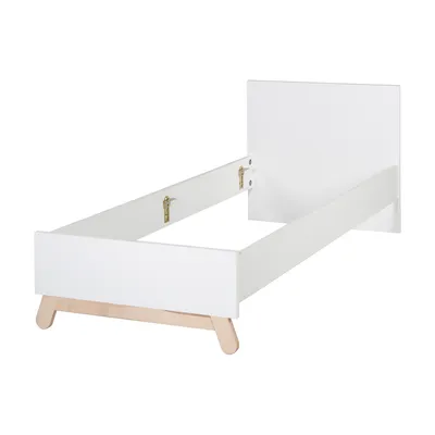 Obrázok produktu pre Detská posteľ „Clara“ 90 x 200 cm, pre detské a mládežnícke izby, Imitácia biela a nožičky z pravého bukového dreva