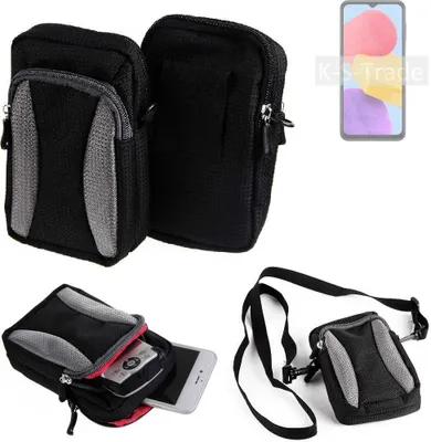 Produktbild von K-S-Trade Holster Schutz Hülle kompatibel mit Samsung Galaxy M13 Handy Hülle Gürteltasche Umhängetasche mit Zusatzfach schwarz