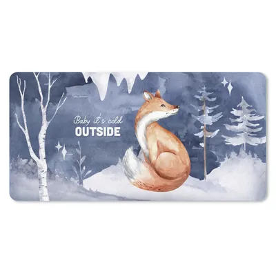 Produktbild von MuchoWow® Schreibtischunterlage Fuchs - Winter - Schnee 80x40 cm - XXL Mauspad - Gaming Mauspad