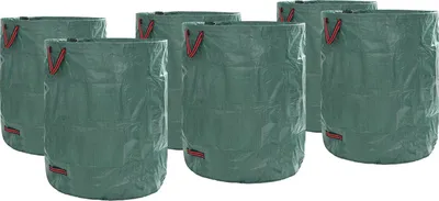Produktbild von Möbel Gartenabfalltaschen mit Griffen 12 Stück Faltbar Rund Grün 500 L - Gartenabfallsäcke 42008108