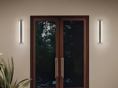 Produktbild von 2er Set LED Außenwandleuchten up down Anthrazit, Fassadenbeleuchtung Breite 60cm