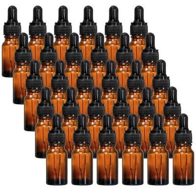 30x 10ml Bernstein Glasflaschen mit Glaspipetten