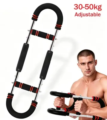 Obrázok produktu pre Power Twister – posilňovač rúk – hydraulický expandér na hrudník – nastaviteľný odpor 60 kg – zariadenie na posilňovanie rúk a hrudníka – fitness zariadenie – červený