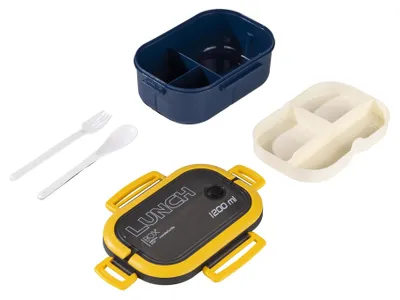 Obrázok produktu pre Lunchbox 1200 ml, bento box so 6 priehradkami, krabička na desiatu, nádoba na prípravu jedál, bez BPA