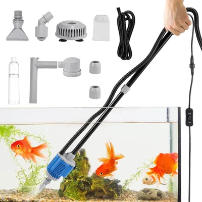 Produktbild von Elektrisches Aquarium, 6-in-1-Automatischer Wasserwechsler, Aquarium-Staubsauger fš¹r Wasserwechsel, Sandreinigung, Schmutzentfernung, Dusche, Filterung, 20 W/12 V DC