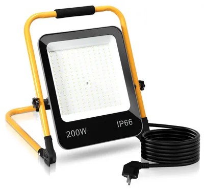 Zdjęcie produktu dla Zestaw 5 reflektorów LED Vigevee, moc 200 W, strumień świetlny 16000 lm, klasa szczelności IP66, lampa robocza z 3-metrowym kablem, przeznaczona do zastosowań w budownictwie, przemyśle i na zewnątrz