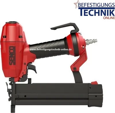 A red and black Senco stapler is shown against a white background.