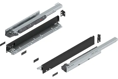 Produktbild von BLUM LEGRABOX pure SET Höhe N, BLUMOTION S, 40kg, NL 500, Carbonschwarz