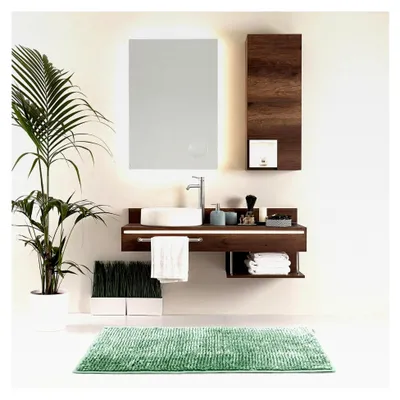 Produktbild von Badematte 70 x 120 cm Badteppich Badvorleger rutschfest Grün