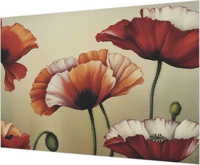 Zdjęcie produktu dla Tapeta ścienna – tapeta dekoracyjna do salonu – folia tapetowa do dekoracji ścian – 312 x 219 cm – Wesołe maki