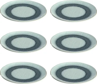 Produktbild von Leonardo Matera Keramik-Teller 6-er Set, spülmaschinengeeignete Speise-Teller, Essteller mit Glasur, 6 runde Steingut-Teller grün, Ø 22,5 cm, 018539