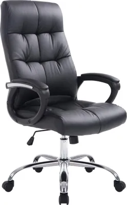 Produktbild von Bürostuhl CP608, Schreibtischstuhl Chefsessel Drehstuhl, 160kg belastbar, Kunstleder  schwarz