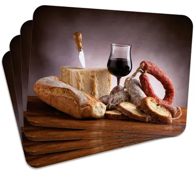 Produktbild von MG Design Set aus 4 Kork-Platzsets - Meal 1 - 30 x 40 cm - hitzebeständig & abwischbar, mit Korkrückseite