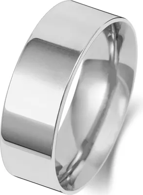 Image de Lourd or blanc 9 carats (375) 7mm Plat Forme Courte Hommes/Femmes - Alliance/Mariage/Mariage, 60 (19.1) ; TRS189889KWRSS