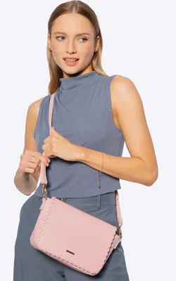 Image de Sac à bandoulière Wittchen pour femme avec rabat, rose, similicuir